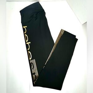Bebe Kids Black Leggings with Gold Accents
